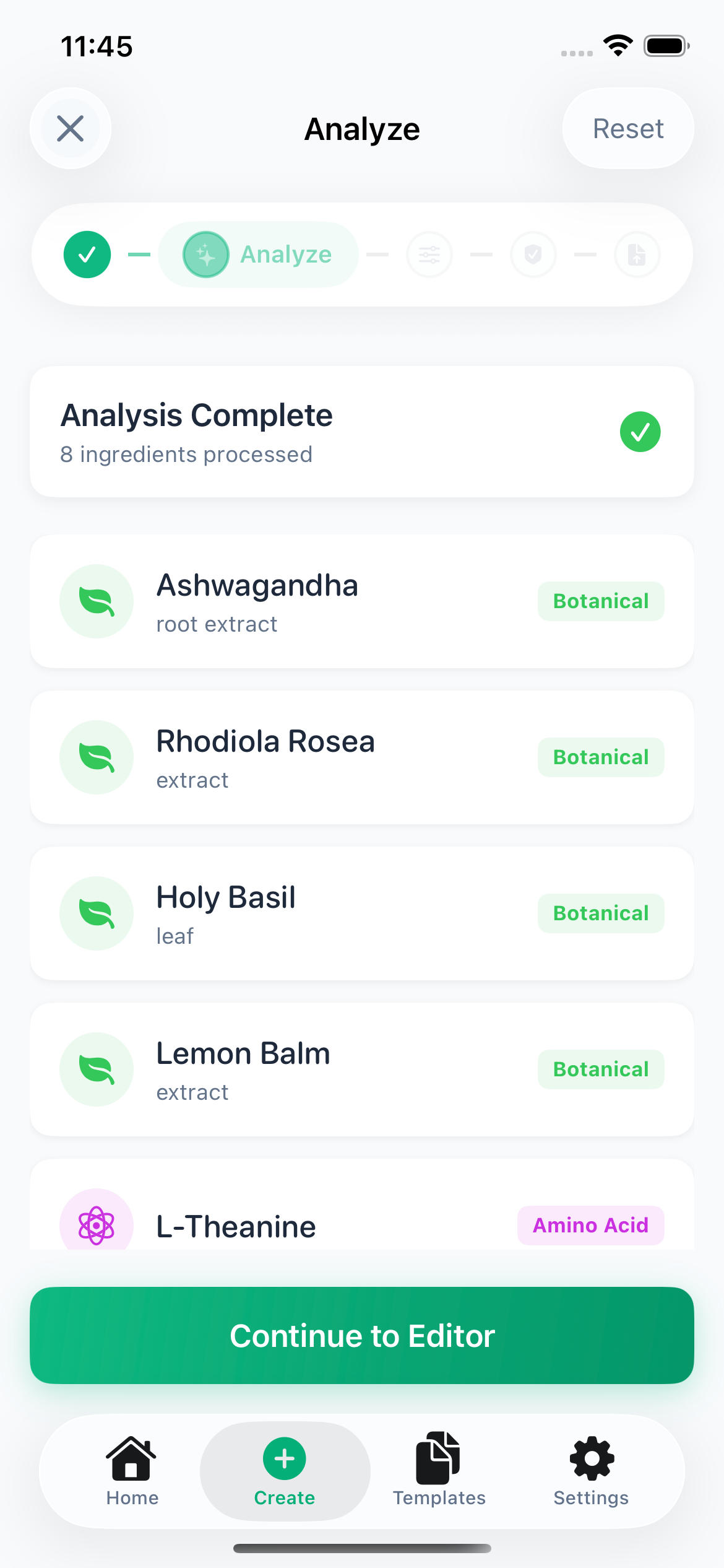 FactsPanel AI Parse step
